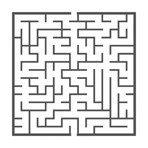 Hopelessness Prints: maze game illustration isolated on white background