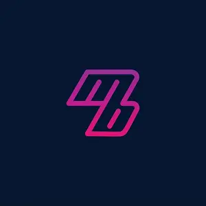 Lowercase Prints: MB logo. Vector design MB with pink and purple gradient colors