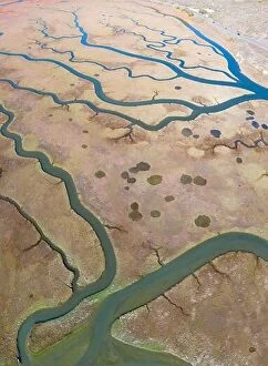 Images Dated 19th November 2020: Meandering channels run through a beautiful estuary in Central California