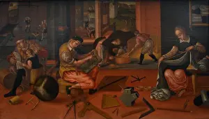 History Historical Archive Archival Prints: The Measurers by Hendrik Van Balen