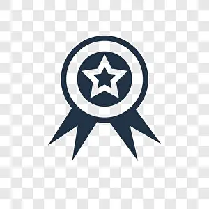 Hockey Prints: Medal vector icon isolated on transparent background, Medal transparency logo concept