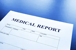 Diagnose Prints: medical report form in doctors hospital office showing health concept