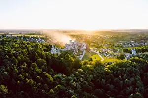 medieval castle ruins located in Ogrodzieniec, Poland