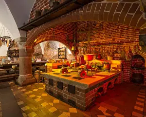 Pomerania Prints: Medieval kitchen, Malbork Castle, Malbork, Pomeranian Voivodeship, Poland