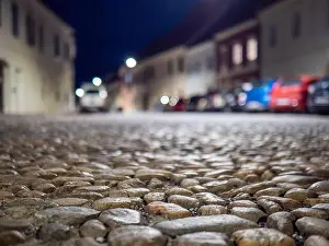 Styria Prints: Medieval pavement made of Mur stones, Murnockerl, Bad Radkersburg, Styria, Austria