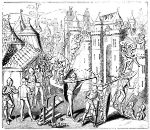 Marquees Prints: Medieval-style illustration, Storming a Fort