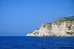 Greece Island Prints: Mediterranean Sea in Zakinthos with blue sky