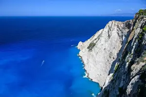 Greece Island Prints: Mediterranean Sea in Zakinthos with blue sky