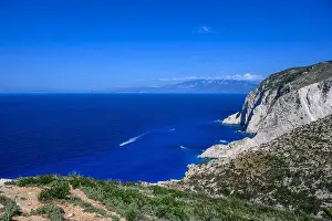 Greece Island Prints: Mediterranean Sea in Zakinthos with blue sky