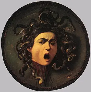 Medusa Prints: Medusa between 1598 and 1599. 889 Michelangelo Merisi da Caravaggio - Medusa - WGA04108