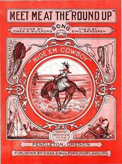 Rodeo Prints: Meet Me at the Roundup, 1924 Oregon sheet music