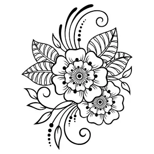 Groovy Prints: Mehndi flower pattern for Henna drawing and tattoo