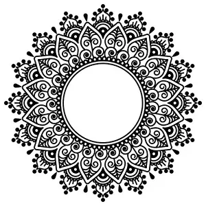 Curls Prints: Mehndi Indian henna tatoo vector mandala design - traditional geometric pattern popular in India and Pakistan
