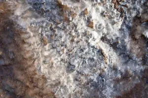 Drifting Prints: Melting ice opens ground, resources and minerals concept