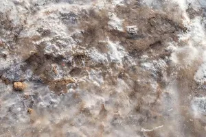 Drifting Prints: Melting ice opens ground, resources and minerals concept