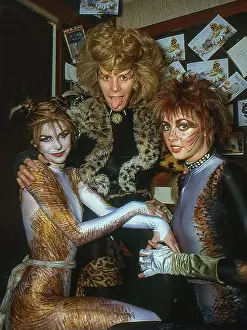 West End Prints: Members of the original cast of the Cats musical backstage at the New London Theatre in 1981
