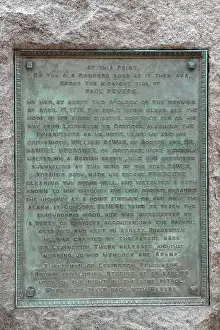 Minute Prints: Memorial information marker explaining the history of the Paul Revere capture site