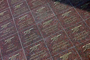 Supporter Prints: Memorial plaques outside Arsenal F.C. Emirates Stadium, London