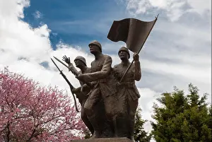 Assault Prints: A memorial sculpture of three Turkish soldiers on the Gallipoli peninsula, Turkey
