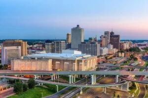 Images Dated 24th August 2017: Memphis, Tennessee, USA downtown skyline at dusk