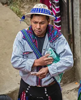 Guatemala Prints: Men in colorful traditional dress, Todos Santos Cuchumatán, Huehuetenango, Guatemala