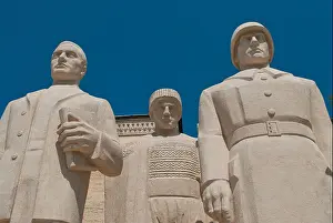 Peasant Prints: Three men statues at Anitkabir, Ankara, Turkey