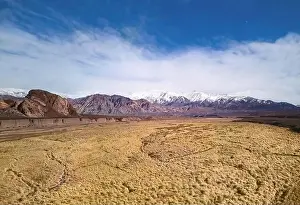 Mendoza Prints: Mendoza River across the steppes by the Andes mountains near Uspallata, Argentina