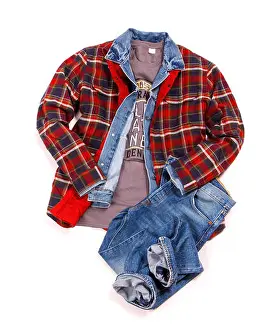 Belt Prints: Men's casual clothes on white background
