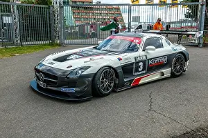 Racing Car Prints: Mercedes SLS AMG GT3 racing car on the racetrack