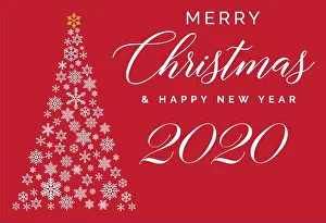 Flake Prints: Merry Christmas and Happy New Year 2020 lettering template