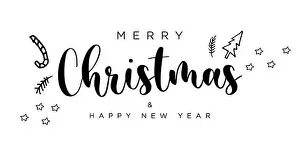 Merry Christmas Prints: Merry Christmas red hand lettering inscription to winter holiday design