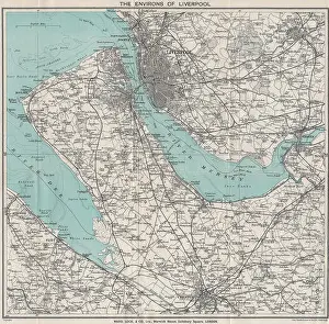 Guide Prints: MERSEYSIDE DEESIDE Liverpool Wirral Chester Widnes St Helens Birkenhead 1936 map