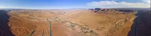 Butte Prints: Mesa and canyon landscape aerial view panorama near Arches National Park, Moab, Utah, USA
