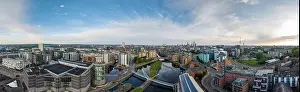Footage Prints: A mesmerizing view of Leeds city skyline illuminated at night