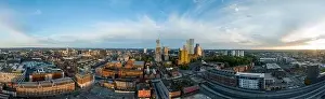 Footage Prints: A mesmerizing view of Leeds city skyline illuminated at night
