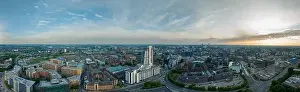 A mesmerizing view of Leeds city skyline illuminated at night