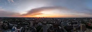 Footage Prints: A mesmerizing view of Leeds city skyline illuminated at night