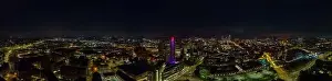 Footage Prints: A mesmerizing view of Leeds city skyline illuminated at night