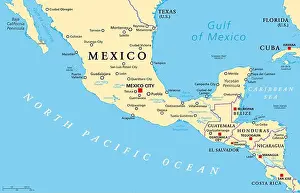Guatemala Prints: Mesoamerica, political map. Historical region and cultural area in southern North America and most of Central America