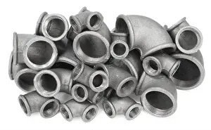 Young Animal Prints: Many metal pipe bends with inner thread