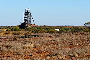 Western Prints: Metal structure in a goldmine, Cue, Murchison, Western Australia