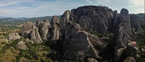 Architecture View Prints: The Meteora is a rock formation in central Greece hosting one of the largest