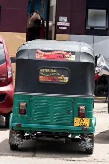 Colombo Prints: A metered tuk-tuk ( three-wheeler) taxi in Colombo, Sri Lanka