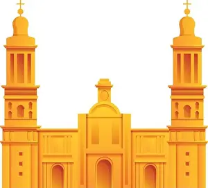 Mexican cathedral icon. Cartoon of mexican cathedral vector icon for web design isolated on white background