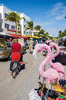 Figurines Prints: Miami Beach Florida, Ocean Drive