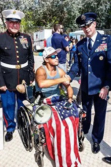 Shaking Hands Prints: Miami Beach Florida, Veterans Day