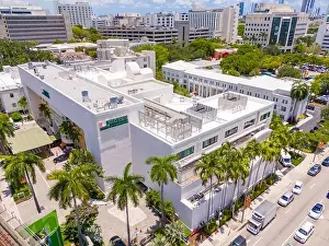 Dade County Prints: Miami, FL, USA - May 31, 2024: Sylvester Comprehensive Cancer Center. Aerial drone photo