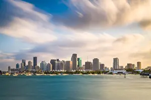 Miami, Florida, USA downtown skyline on Biscayne Bay in the afternoon