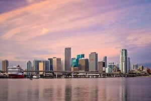 Images Dated 6th January 2014: Miami, Florida, USA downtown skyline at dawn