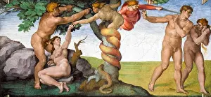 1500s Prints: Michelangelo Buonarroti, Adam and Eve